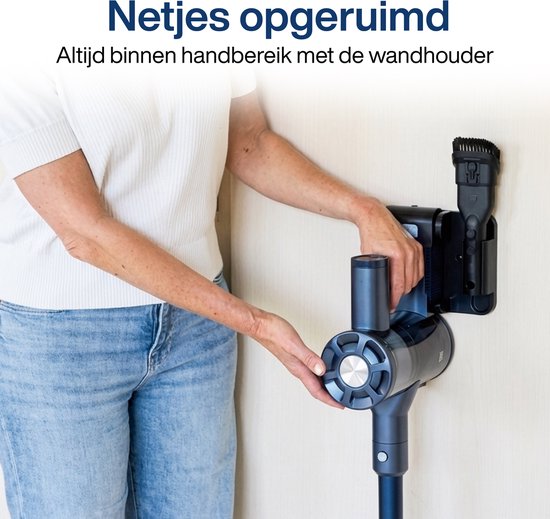 Steelstofzuiger Draadloos CleanDetect Lite 200W - Draadloze stofzuiger - 22kPa zuigkracht - 2 Opzetstukken - Zonder zak op accu - Samako