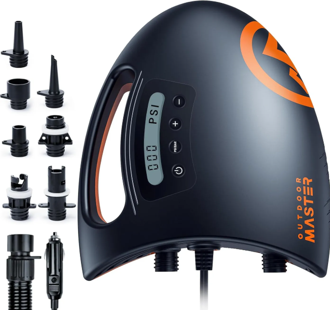 OutdoorMaster Shark II SUP Luchtpomp - Zwart - 20PSI, Elektrisch, 12V