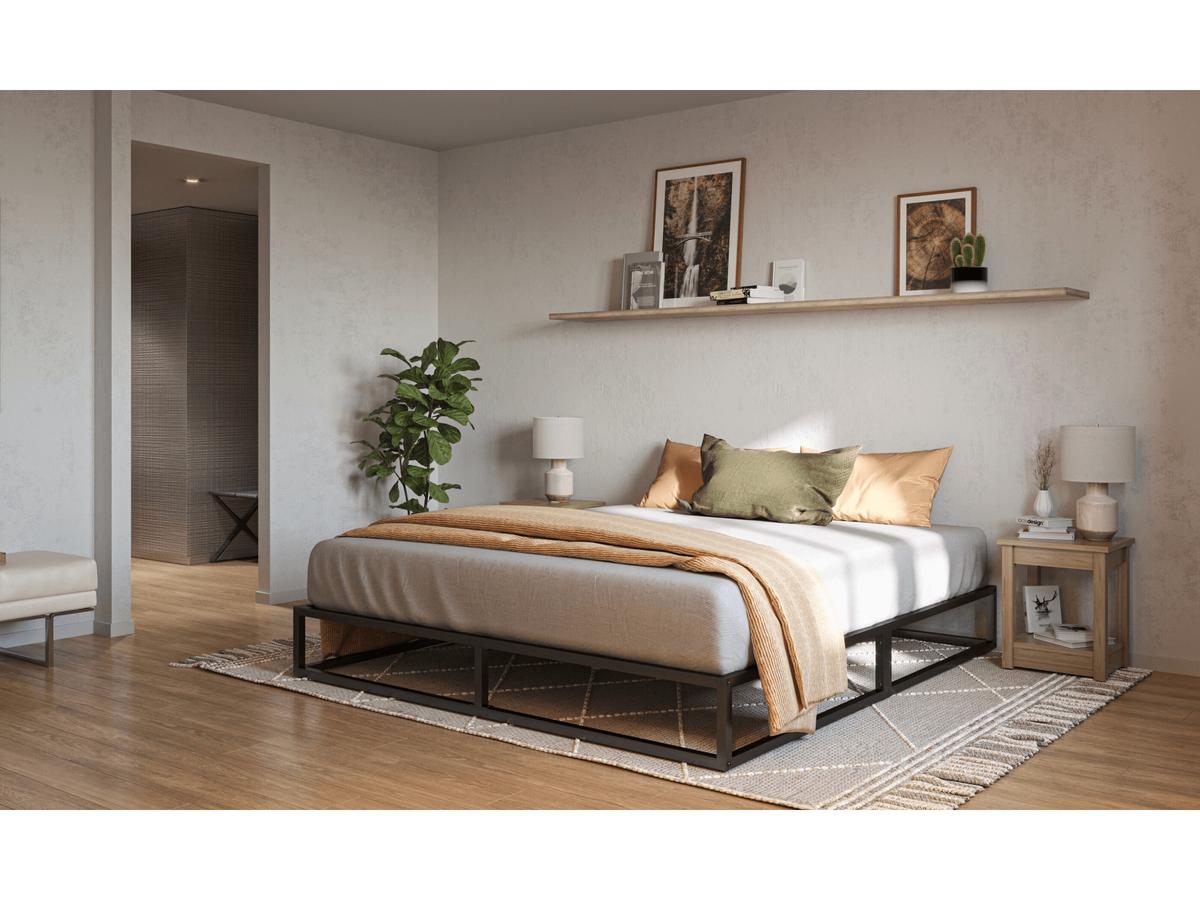 Emma Metalen Bed met Lattenbodem - 90 x 200 cm - Zwart