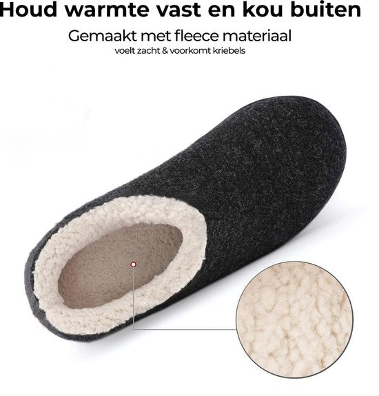 Pantoffels Dames - Sloffen - Maat 40/41 - Zwart - Anti-slip - Comfeet