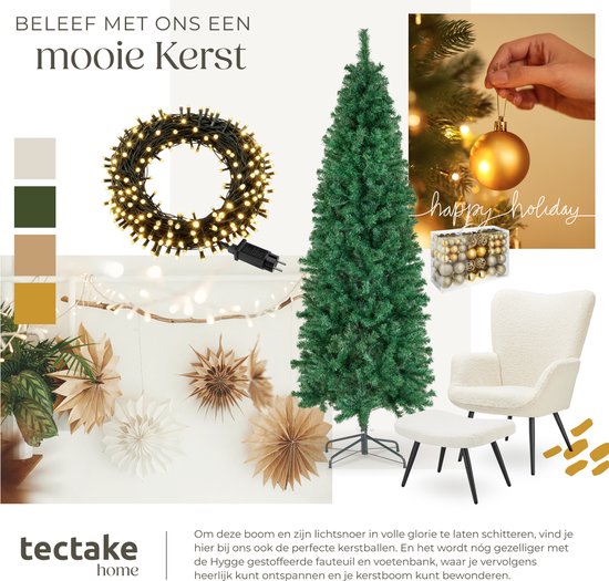 Tectake Kunstkerstboom Comet 180 cm - 200 LED’s - 8 Lichtmodi - Groen