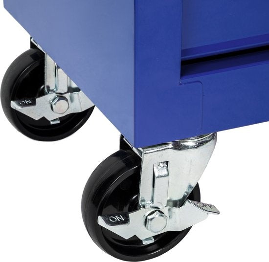 tectake® - Gereedschapswagen met 5 lades - blauw - 402798
