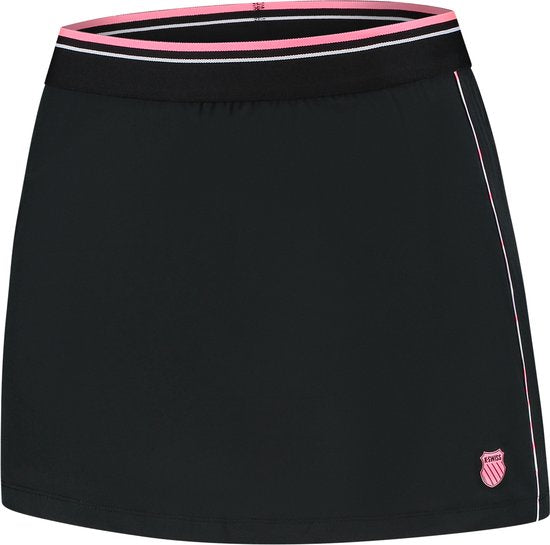 K-Swiss Hypercourt Skirt 6 Dames - Maat L - Zwart/Roze - Tenniskirt - Padelskirt