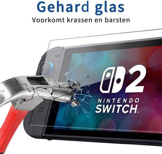 Podec - 3x Screenprotector geschikt voor Nintendo Switch 2 - Geharde Glazen Schermbeschermer