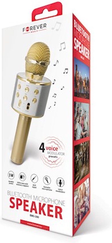 Forever Bluetooth microfoon met speaker BMS-300 goud