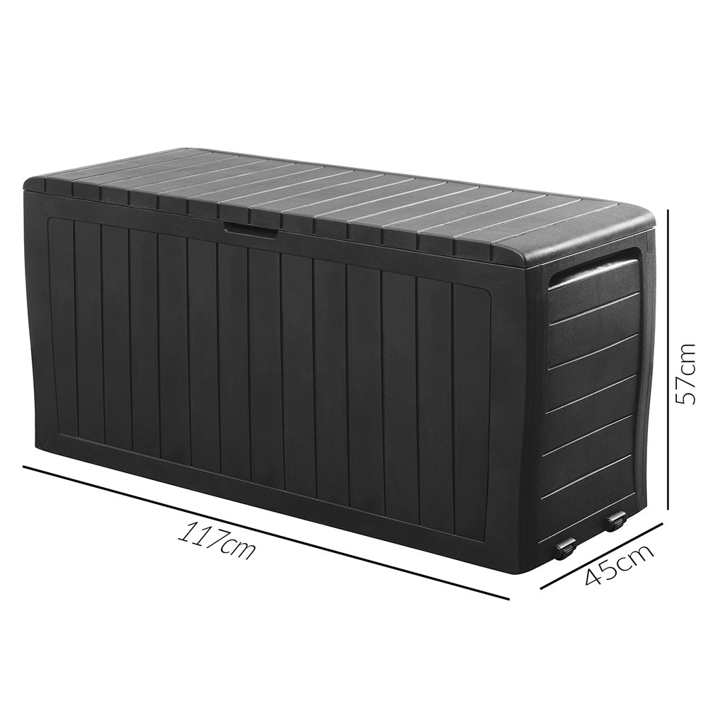 Keter Opslagbox Marvel Plus antraciet 117x45x57cm met wielen