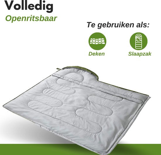 Vertrex Tri-Season Adventure Mummy Slaapzak - Slaapzakken Volwassenen - Kamperen - Groen