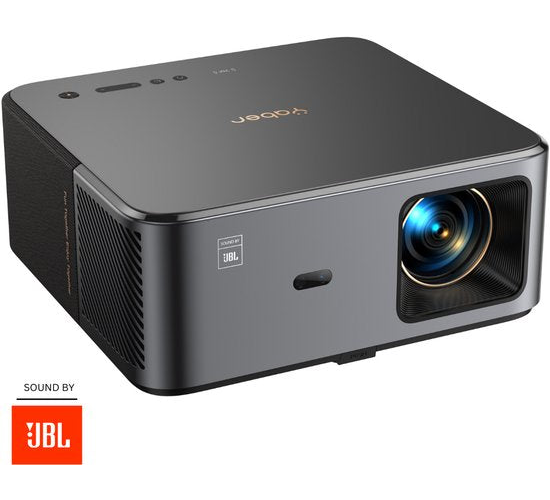 Yaber K2S Beamer – Projector met Dolby Audio & JBL 2.0 Speakers – 800 ANSI Lumen, 1080p Full HD – Android TV (7000+ apps) – Wi-Fi 6/Bluetooth – Draagbare Thuisbioscoop – Zwart