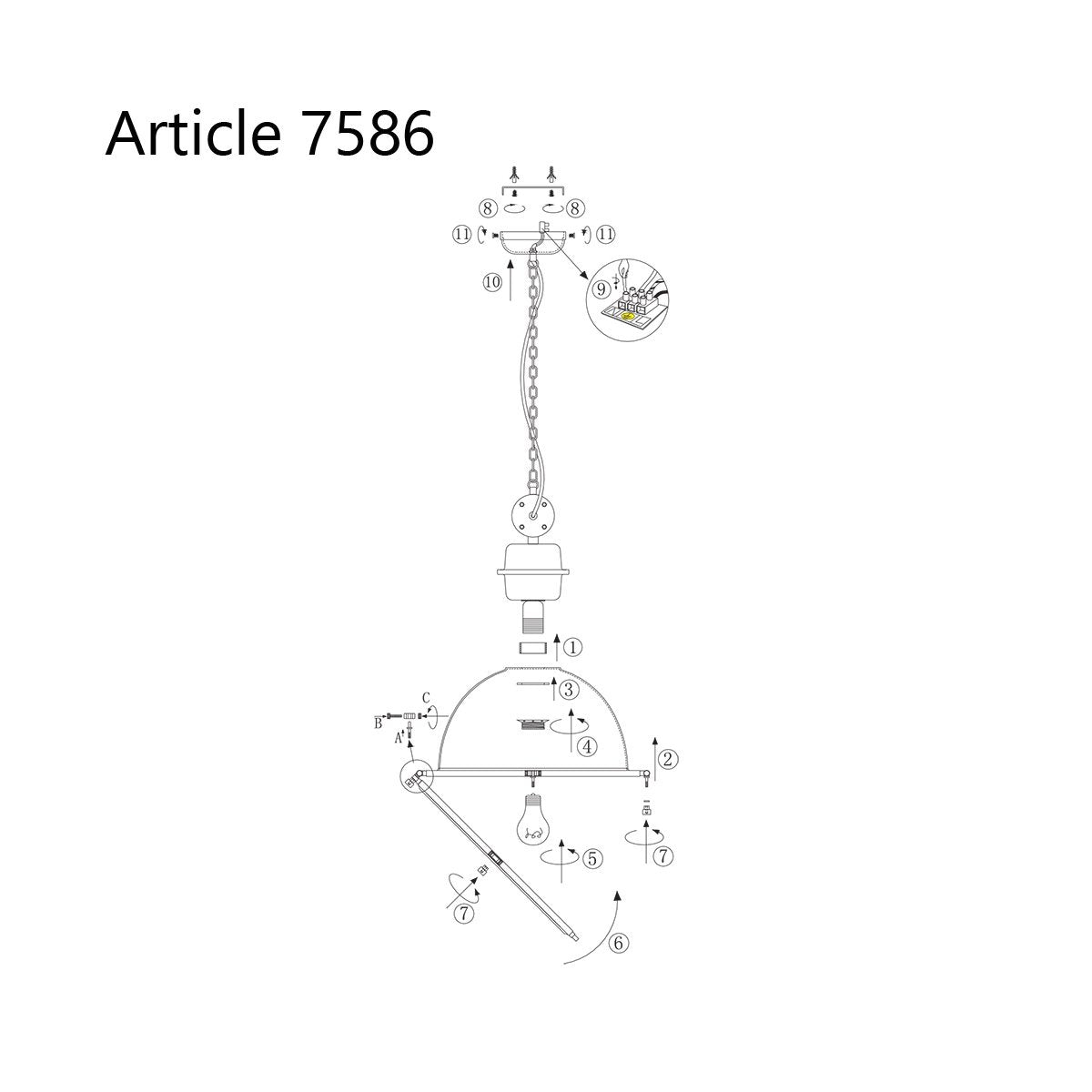 Hanglamp Steinhauer Bikkel - Zwart