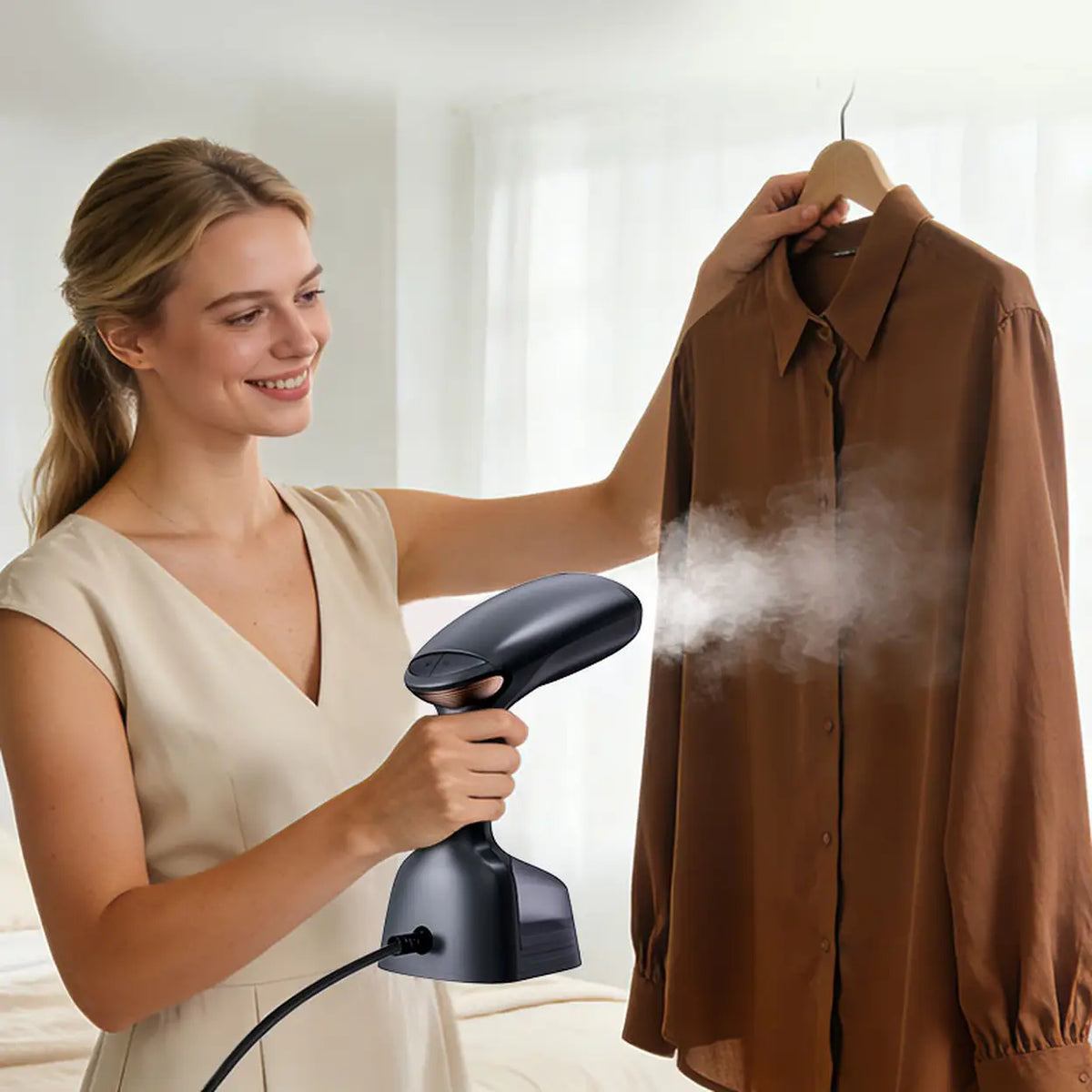 Aucma Handheld Kledingstomer 1800W - 260ml Watertank - Zwart