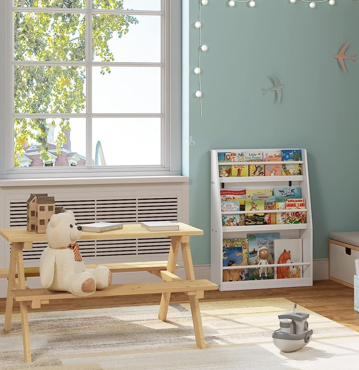 Eugad Kinderboekenrek – 3 Vakken – MDF – Wit – 58,5x81x18 cm