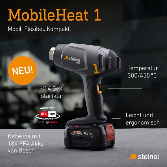 Steinel Heteluchtpistool op accu MH 1