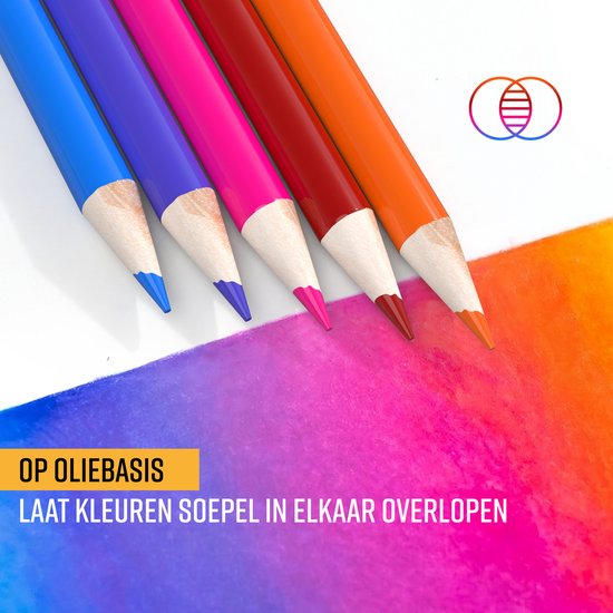 NAPI 72 Kleurpotloden Incl. Video Cursus - Professionele Set - Potloden op Oliebasis - Tekenset voor Volwassenen en Kinderen