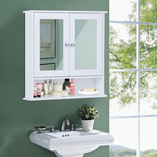 Coast Badkamerkast met spiegel & legplank -  58,5 x 56,5 x 13,5 cm - Wit