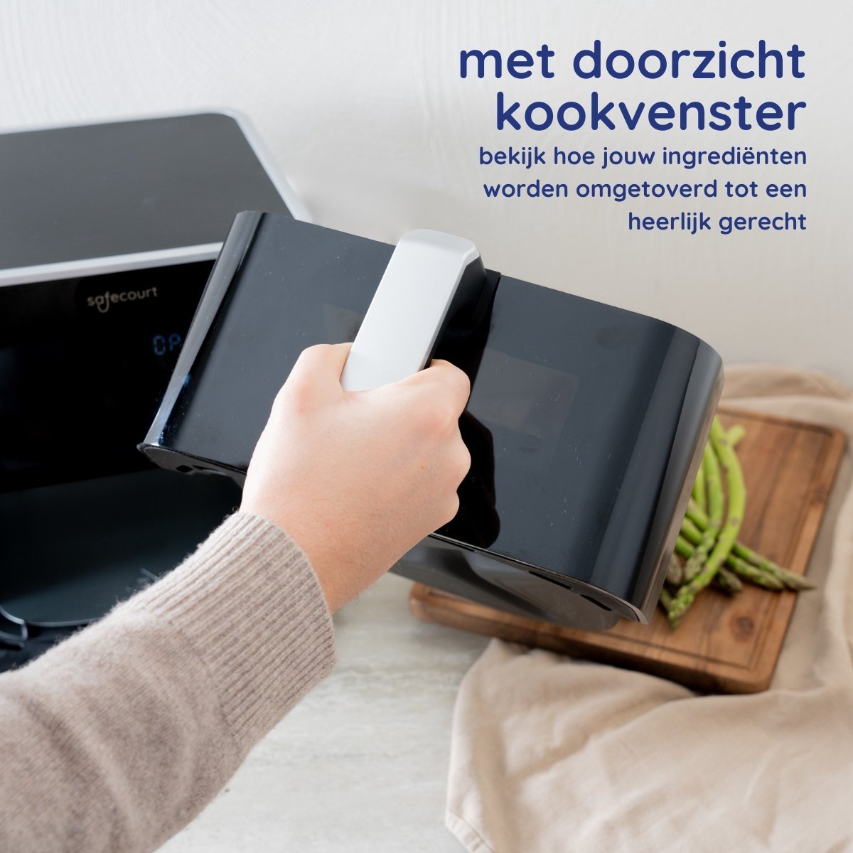 Safecourt Kitchen Airfryer - Heteluchtfriteuse - 1700W - 5L Inhoud - 40ºC tot 200ºC - Zwart