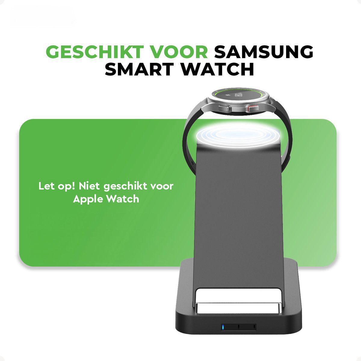 iSetchi Draadloos 3-in-1 Oplaadstation - LED-indicator - 15W Snelladen - Zwart