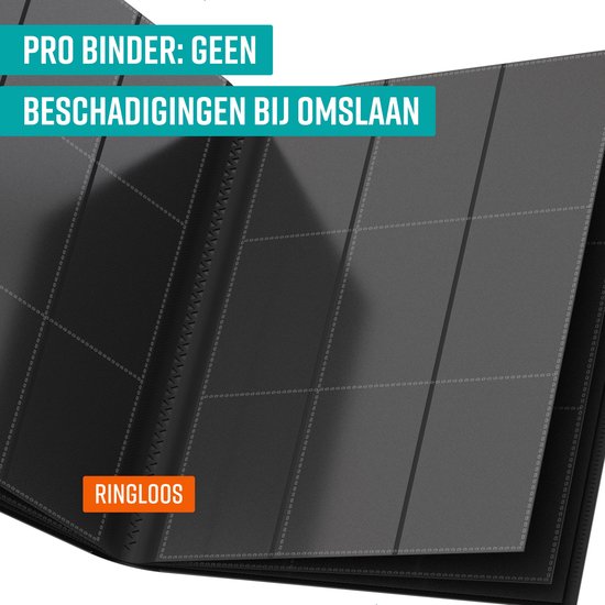 NAPI Verzamelmap 360 Kaarten - Pro Binder Map voor Kaarten - Trading Card Map - 9 Pocket - Premium Card Binder - 20 Pagina’s - A4 Formaat - Zwart