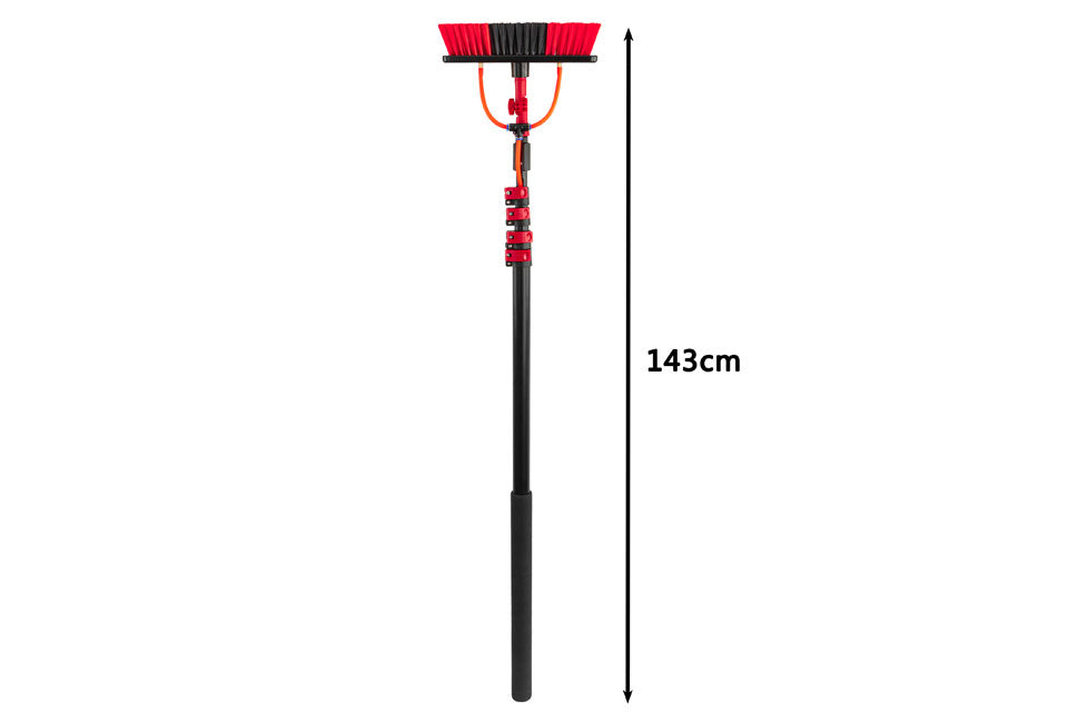 Hortensus Waterborstel - Telescopisch - Incl. Zeepdispenser - 460 x 29 x 7cm - Rood