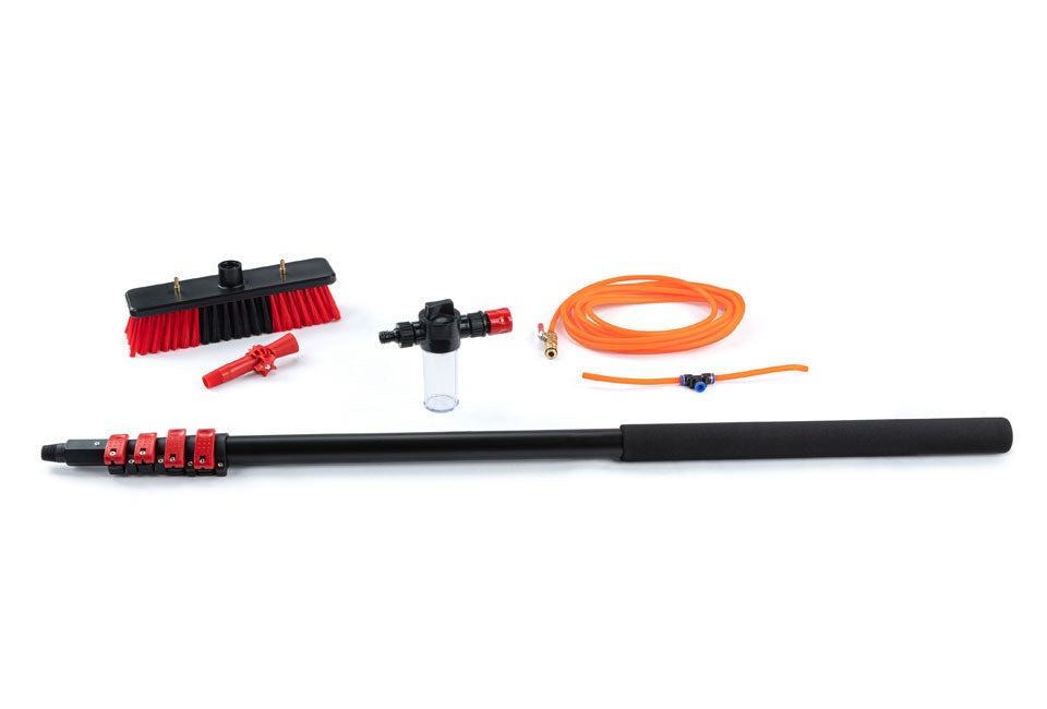Hortensus Waterborstel - Telescopisch - Incl. Zeepdispenser - 460 x 29 x 7cm - Rood
