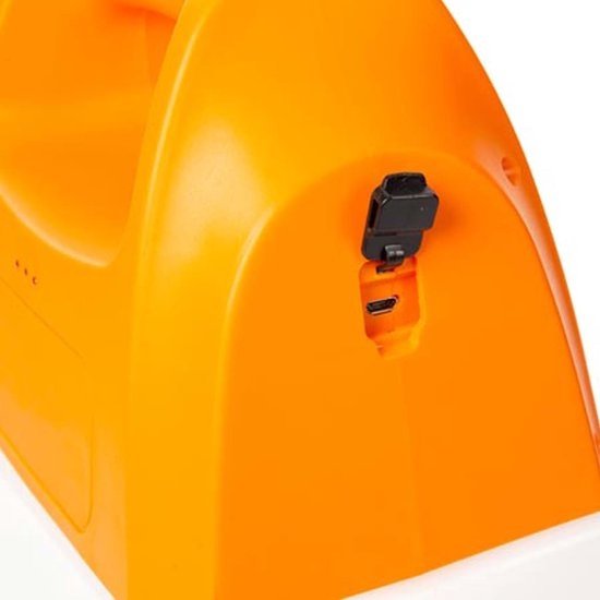 Toolland Drukspuit, elektrisch, herlaadbare batterij, telescopische lans, regelbare sproeikop, schouderriem, 6 liter, wit/oranje/zwart