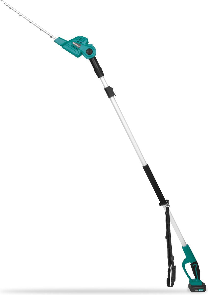 VONROC Telescopische Accu Heggenschaar 20V - Kantelbaar blad - Traploos verstelbaar - Groen