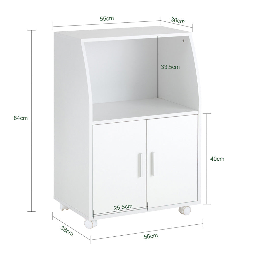 SoBuy Keukenkast op Wielen - 55x38x84 cm - Wit