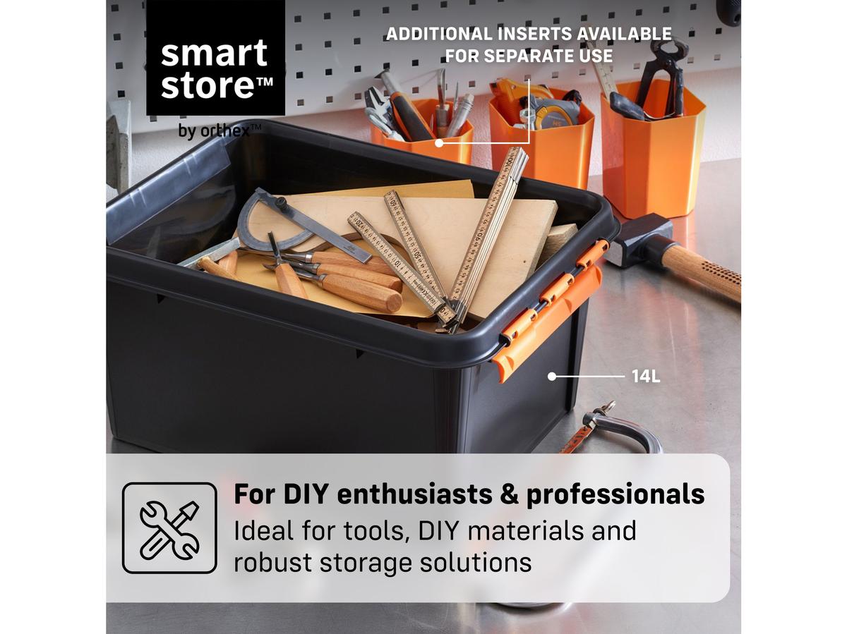 Orthex SmartStore Pro 15 Opbergbox - Stapelbaar - 14 Liter - Zwart