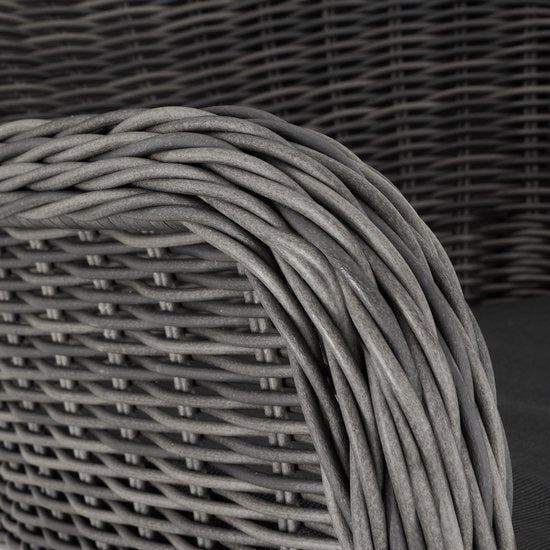 tectake - Wicker schommelstoel Rovigo met voetenbank Vibo - grijs - poly-rattan