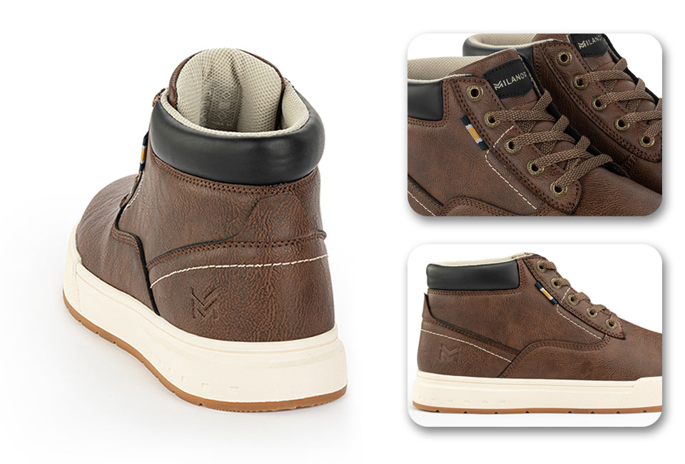 Milanoro - Comfortabele sneakers voor heren - Donkerbruin - Maat 43