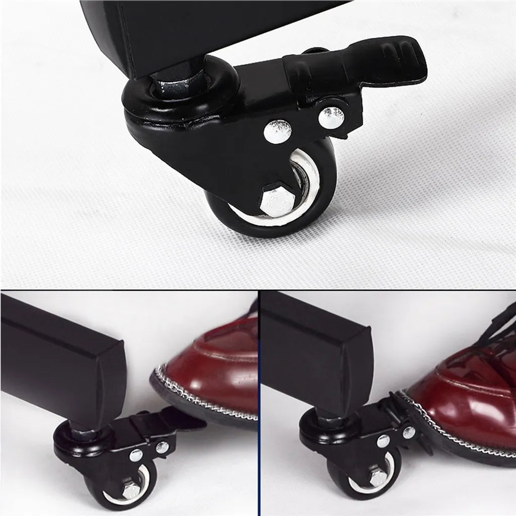 Yaheetech TV-Standaard 32-75 Inch op Wielen met Dubbele Stang, Zwart