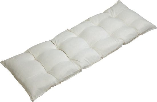 Zitbankkussen 145x45x8cm Visco Effect Indoor Outdoor Bank Crème