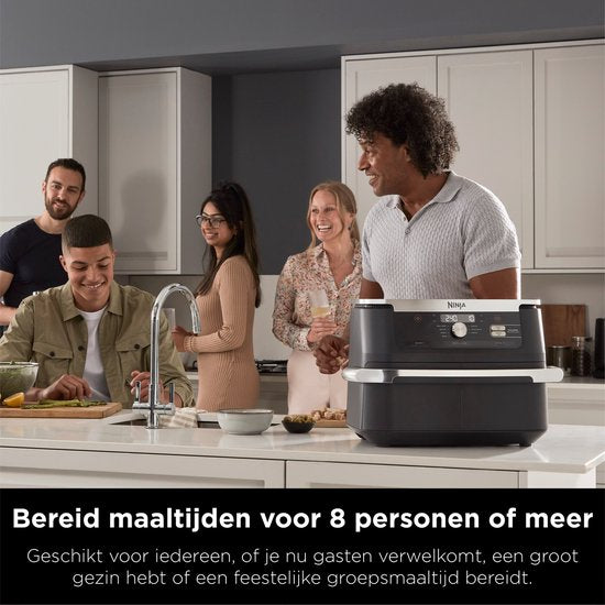 Ninja Foodi FlexDrawer Airfryer, DualZone met verwijderbaar tussenschot, grote lade van 10,4 l, vaatwasserbestendige onderdelen met antiaanbaklaag - Zwart - AF500EU