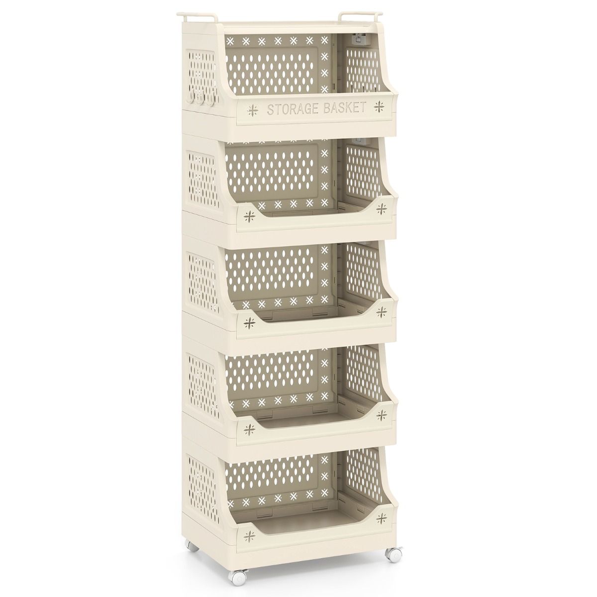 Coast Opbergrek op Wieltjes - 6 laags - Stapelbaar - Beige