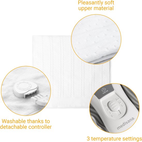 medisana HU 665 Elektrische onderdeken - warmtedeken - 3 warmtestanden - 1-persoons deken - onderdeken - 80 x 150 cm- elektrische warmte onderdeken