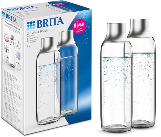 BRITA - SodaTRIO - Soda - Glazen Fles - Accessoire Voor Sodamaker 2-Pack