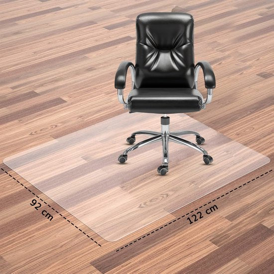 Vloerbeschermer bureaustoel mat – PVC – Geluiddempend – Voor harde vloeren – 120 x 90 cm – Transparant