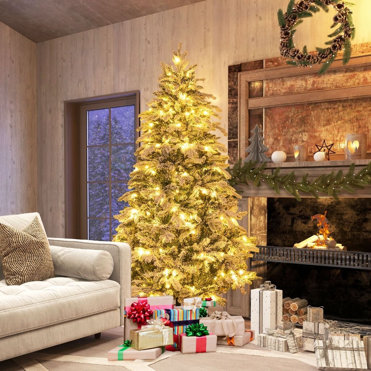 Coast Kunstkerstboom met sneeuw - 1415 Takken - 260 LED Lichtjes - 180 cm
