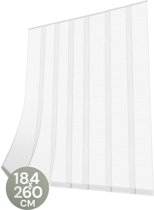 O'DADDY® Vliegengordijn Lamellenhor - 184x260 cm - Deurgordijn - Hordeur - Aanpasbaar Ontwerp - Glasvezel - Deurhor Wit