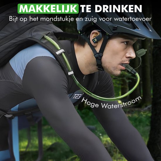 Travelhawk Waterzak - Drinkzak - Geschikt voor Camelbak Drinkrugzak - Waterzak Festival - BPA Vrij - 2 Liter - Groen