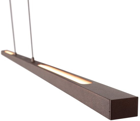 Hanglamp Bande 3995CA cacao - trendy metalen hanglamp 150cm breed met hoogte instelbaar systeem en geïntegreerde LED van Steinhauer