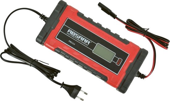 Absaar Acculader Pro 6.0 (12/24v - 6a) 0-120/180ah Rood/zwart
