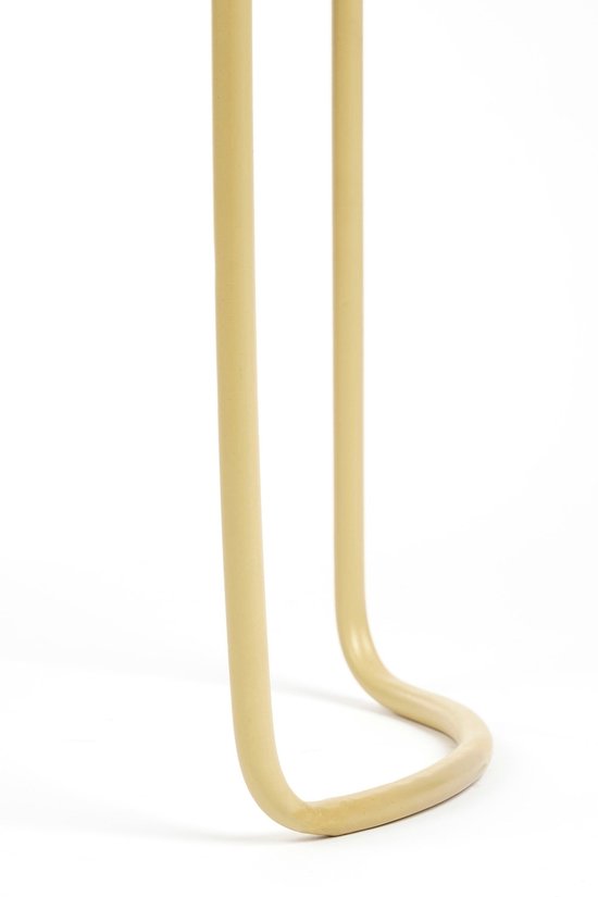 Mica Decorations Moritz Bloempot op Standaard - Plantenpot L55 x B24 x H65 cm - Plantenstandaard op IJzer - Bloempot Binnen of Buiten - Beige