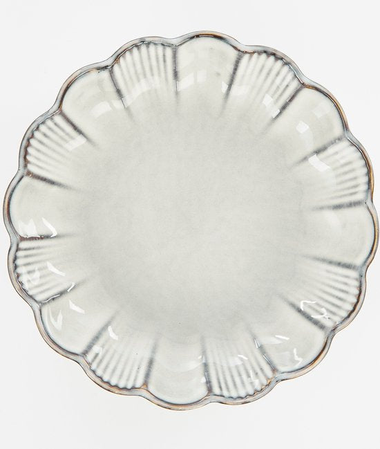 Mica Decorations Corfu Schaal - H5 x Ø18,5 cm - Keramiek - Grijs
