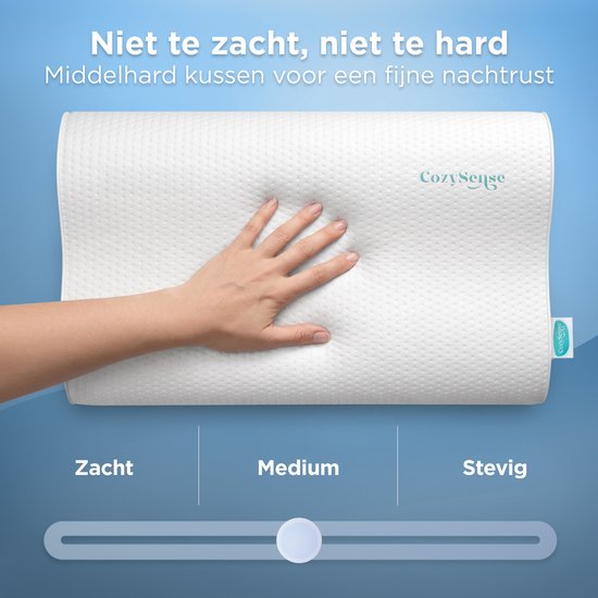 CozySense® Ergonomisch Hoofdkussen - Verstelbaar Memory Foam Pillow - Traagschuim Slaapkussen - Zij- Rug & Buikslaper - 3-Lagensysteem - Orthopedisch - Bamboe Hoes