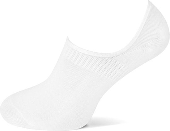 Basset - Unisex Invisible Bamboo Footies - 2-Pack - Maat 35/38 - Wit