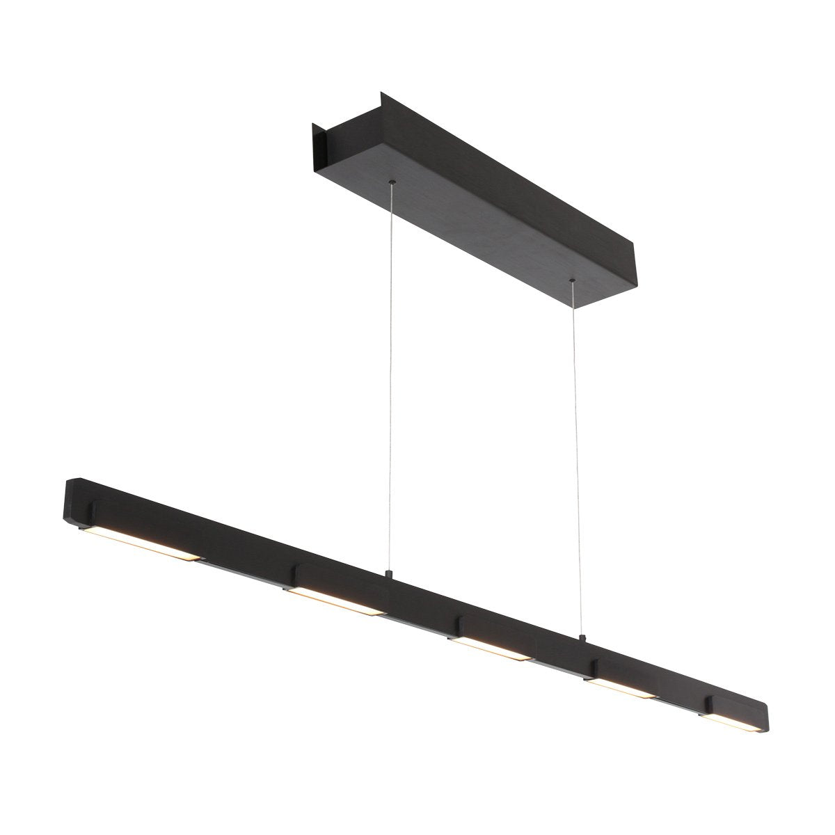 Hanglamp Bloc 3296ZW Zwart Hoogteinstelbaar van Glas en Metaal - Steinhauer, 120 cm met LED Module en Dimbaarheid