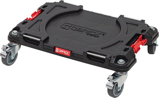 Qbrick System - PRO Transport Platform - 506 x 325 x 140 mm - Zwart Kunststof - Mobiele Basis met 4 Zwenkwielen & 2 Remmen - Maximaal 100 kg Draaglast