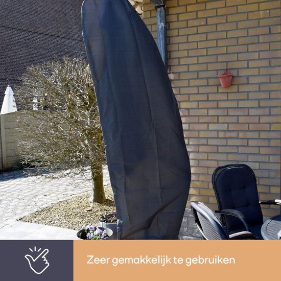 Perel Buitenhoes voor zweefparasol tot Ø 3.5 m, grijs, 260 cm x 86 cm