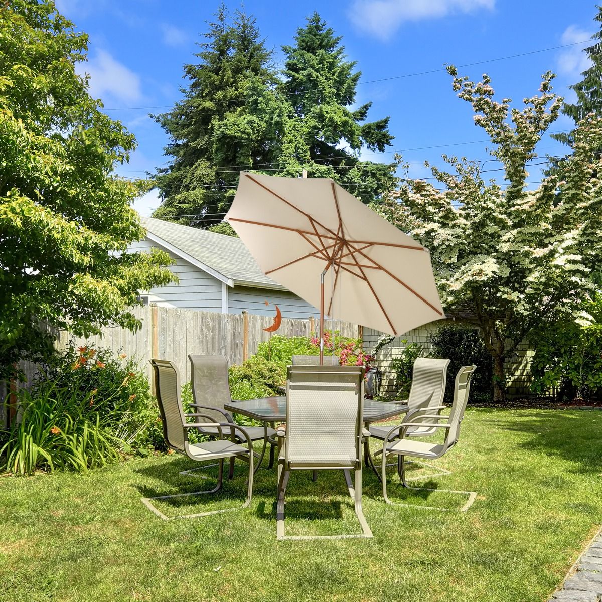 Coast Parasol met 8 Baleinen Kantelbaar - Beige - 300 cm