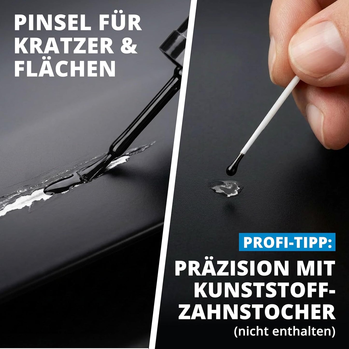 LICARGO Lackstift Mat Zwart 12 ml - Auto, Velgen, Fiets en Metaal